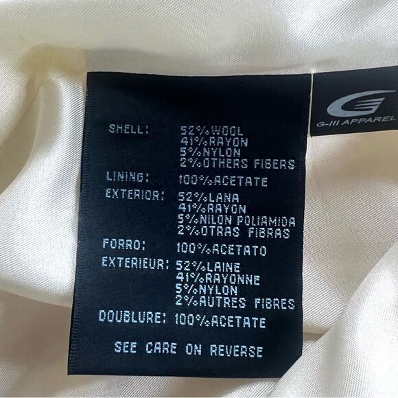 KASPER Rare Wool Blend Boucle Ivory Single Breasted Trench Overcoat Jacket SZ 14 - Picture 14 of 16